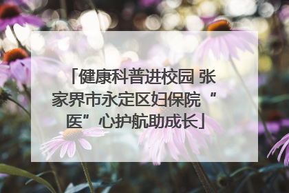 健康科普进校园 张家界市永定区妇保院“医”心护航助成长